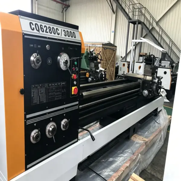 CQ6280C Horizontal Manual Lathe | Ø105mm Extra-Large Spindle Bore | Ø800mm Swing Over Bed | Heavy-Duty Conventional Lathe