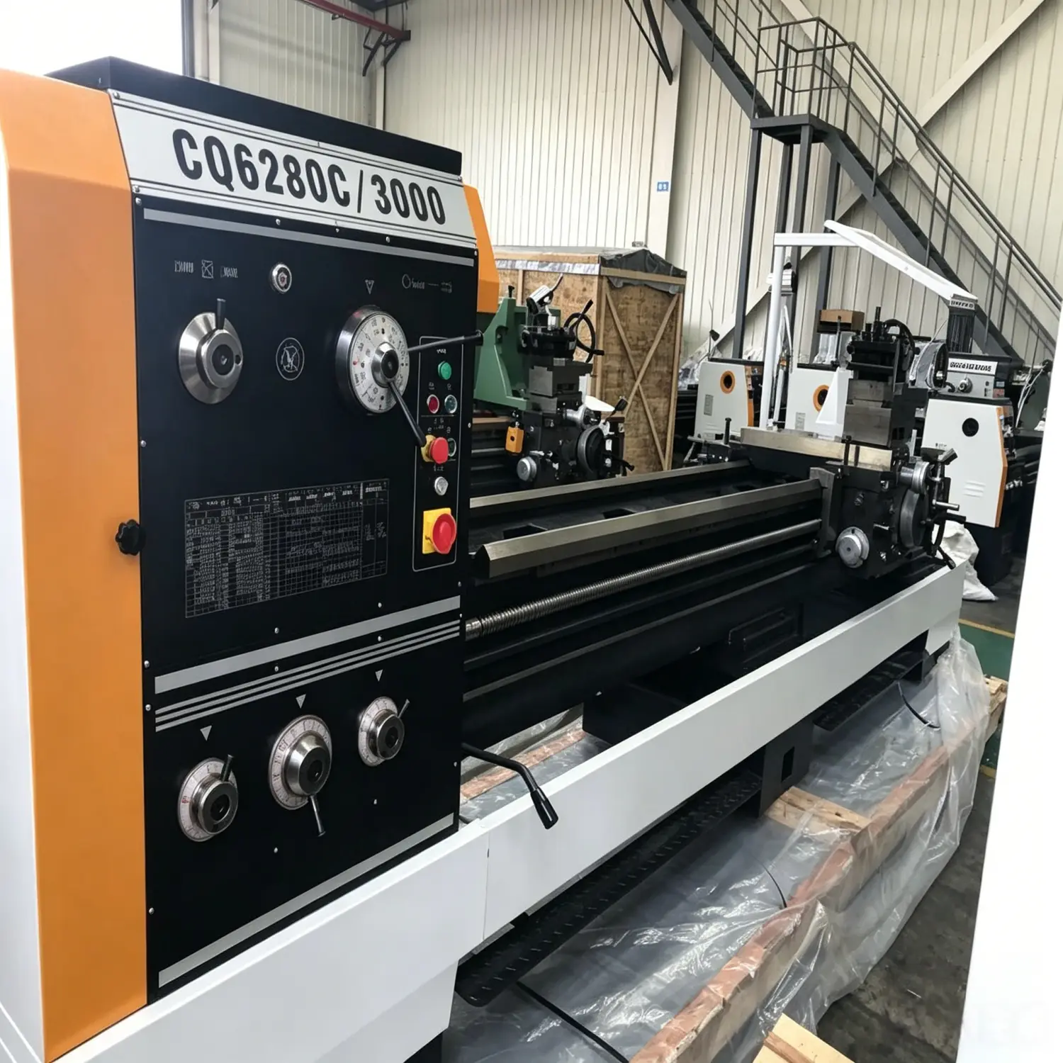 CQ6280C Horizontal Manual Lathe | Ø105mm Extra-Large Spindle Bore | Ø800mm Swing Over Bed | Heavy-Duty Conventional Lathe