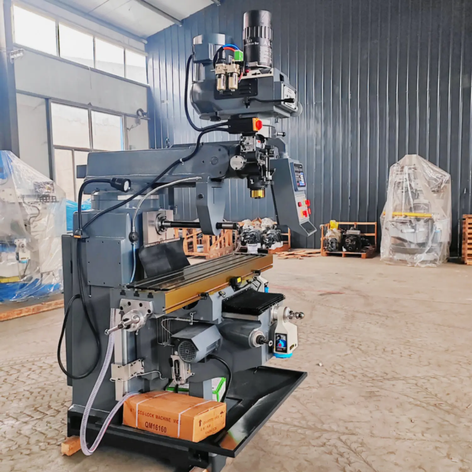NO.5 High-Precision Turret Milling Machine | 1370x305mm Enlarged Workbench | Heavy-Duty NT40 Spindle | 3PH Industrial Miller