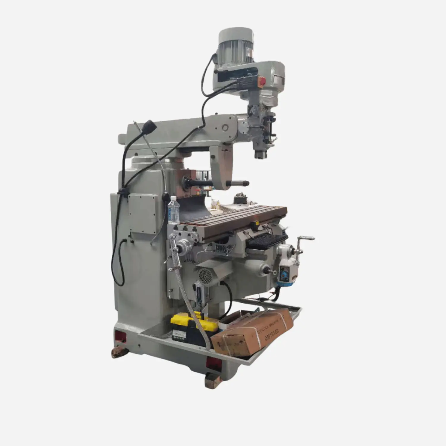 NO.5 High-Precision Turret Milling Machine | 1370x305mm Enlarged Workbench | Heavy-Duty NT40 Spindle | 3PH Industrial Miller